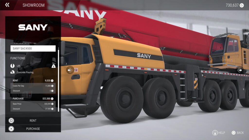 14a Construction Simulator SANY Pack review SAC4500 – Large Mobile Crane