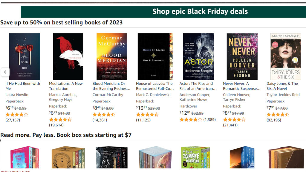 Check Out These Epic Amazon Black Friday Book Deals