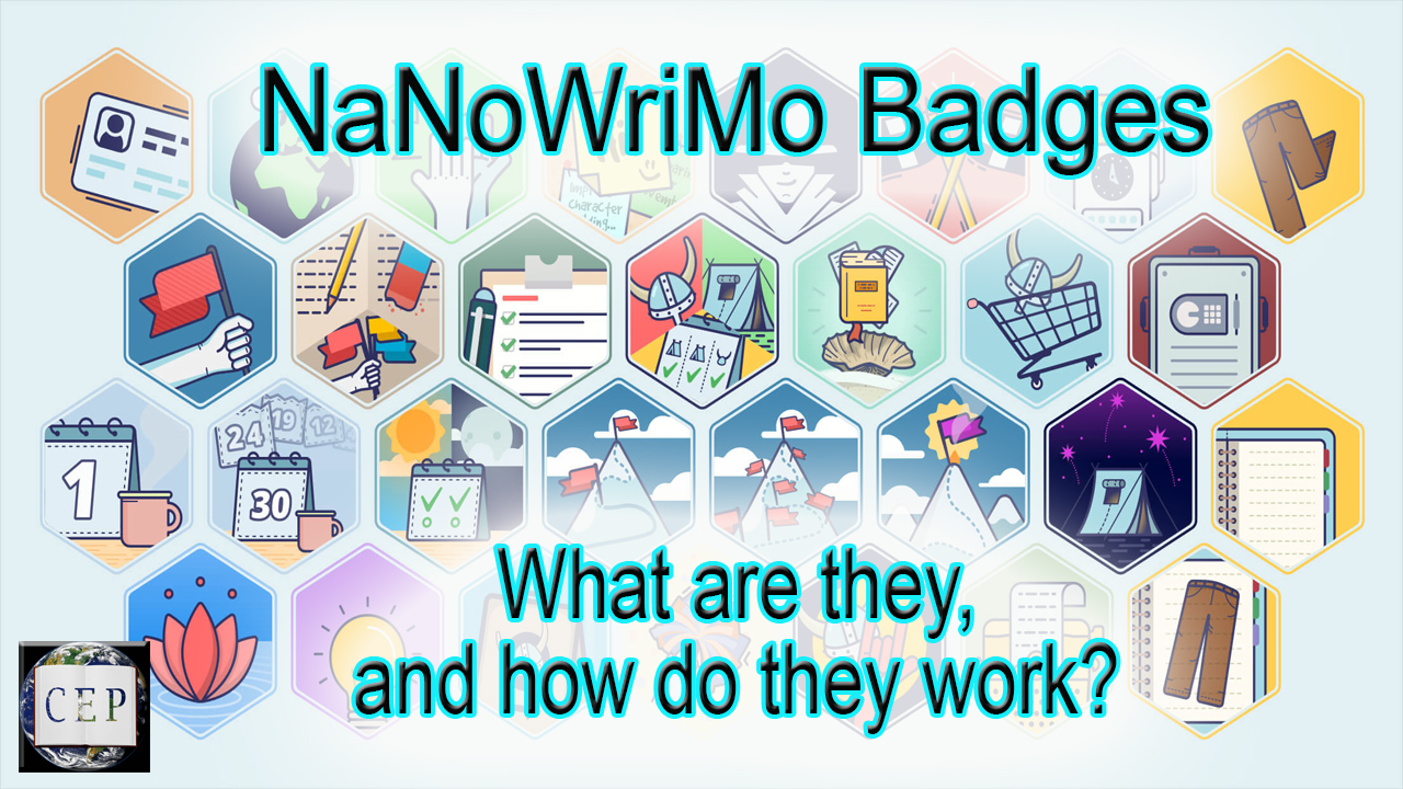 NaNoWriMo badges how they work