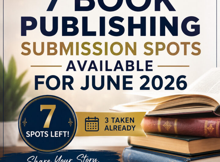 7 Book Publishing Submission Spots Available for June 2026