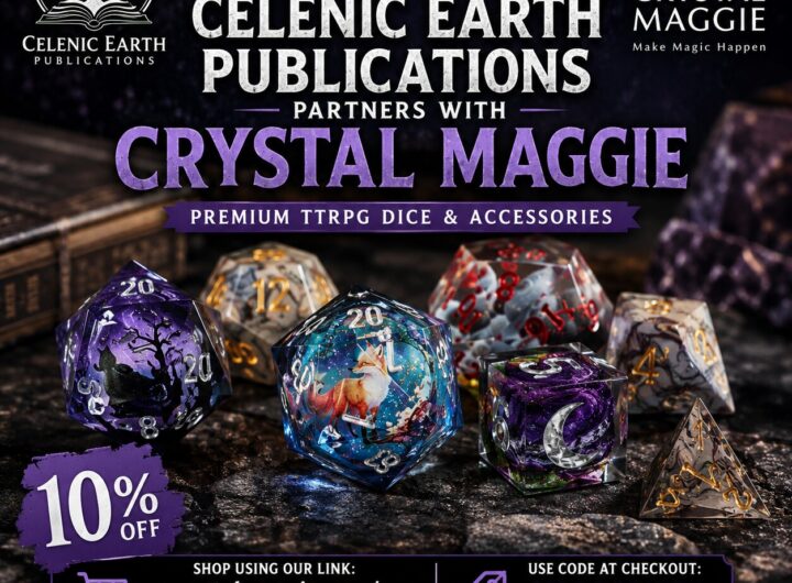 Celenic Earth Publications Partners with Crystal Maggie for TTRPG Dice